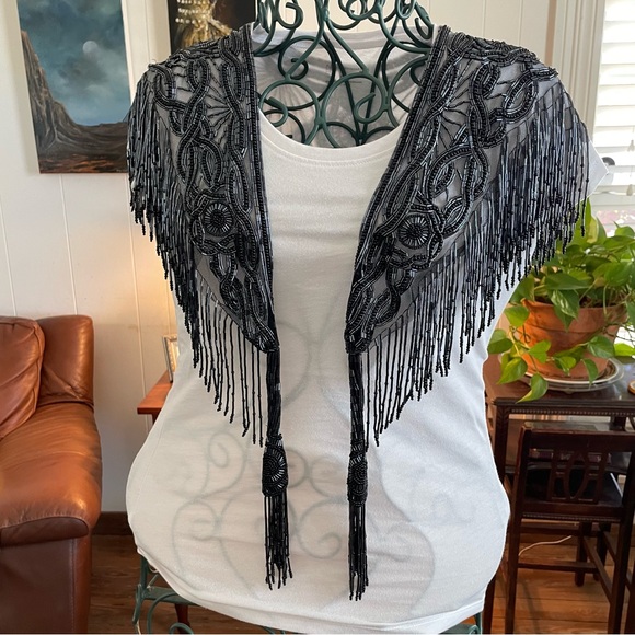 Sharmark Las Vegas Vintage Beaded Shawl - Picture 2 of 7